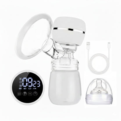 Portable electric breast pump with USB charging colour white