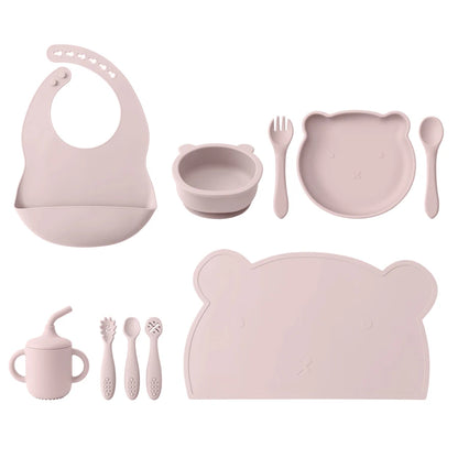 10PCS Silicone Baby Tableware Set